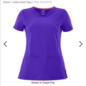 Heart and Soul Purple scrub top